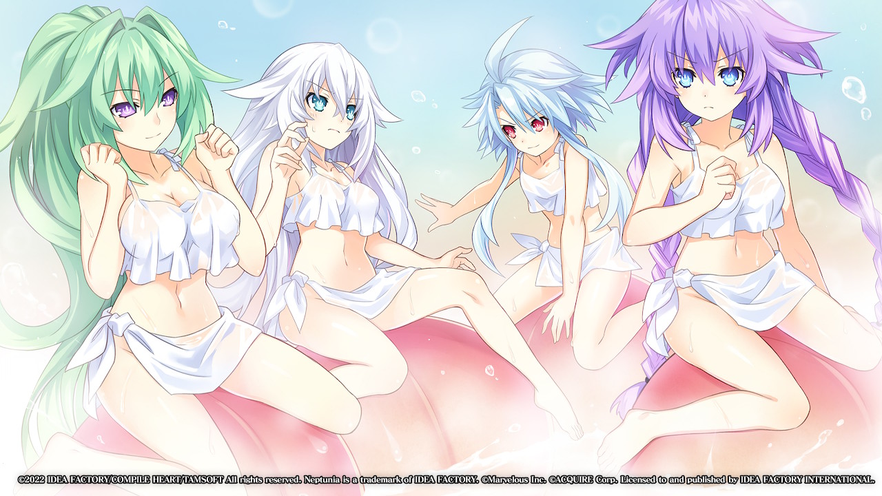 Neptunia X Senran Kagura: Ninja Wars bath scene