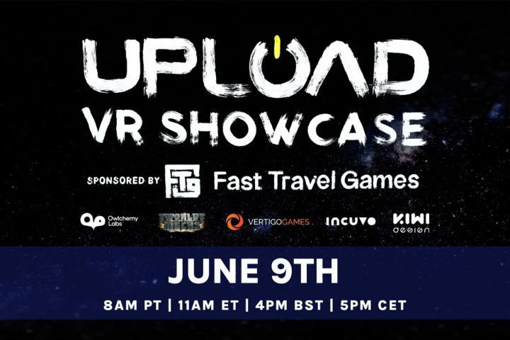 A promotional image for the Upload VR Showcase on June 9th, 2022