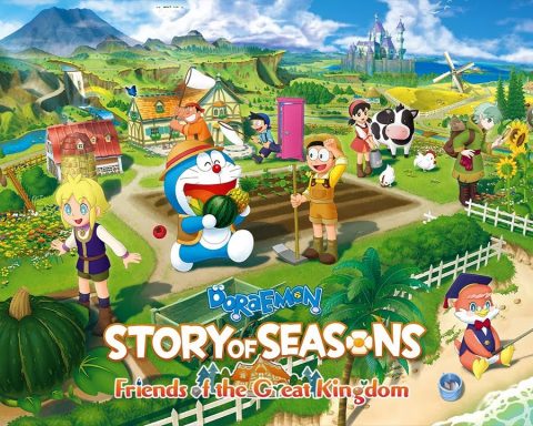 Key art for Doraemon Story of Seasons: Friends of the Great Kingdom.