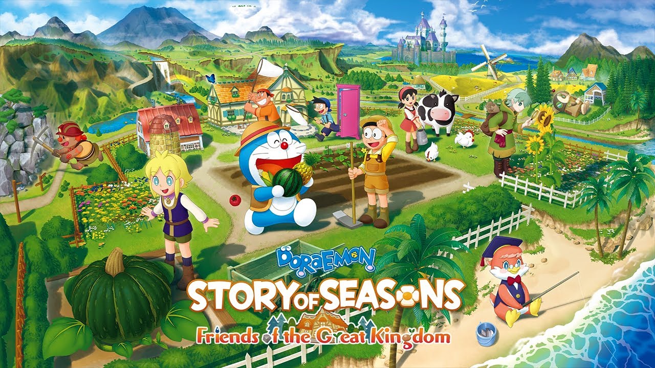 Key art for Doraemon Story of Seasons: Friends of the Great Kingdom.