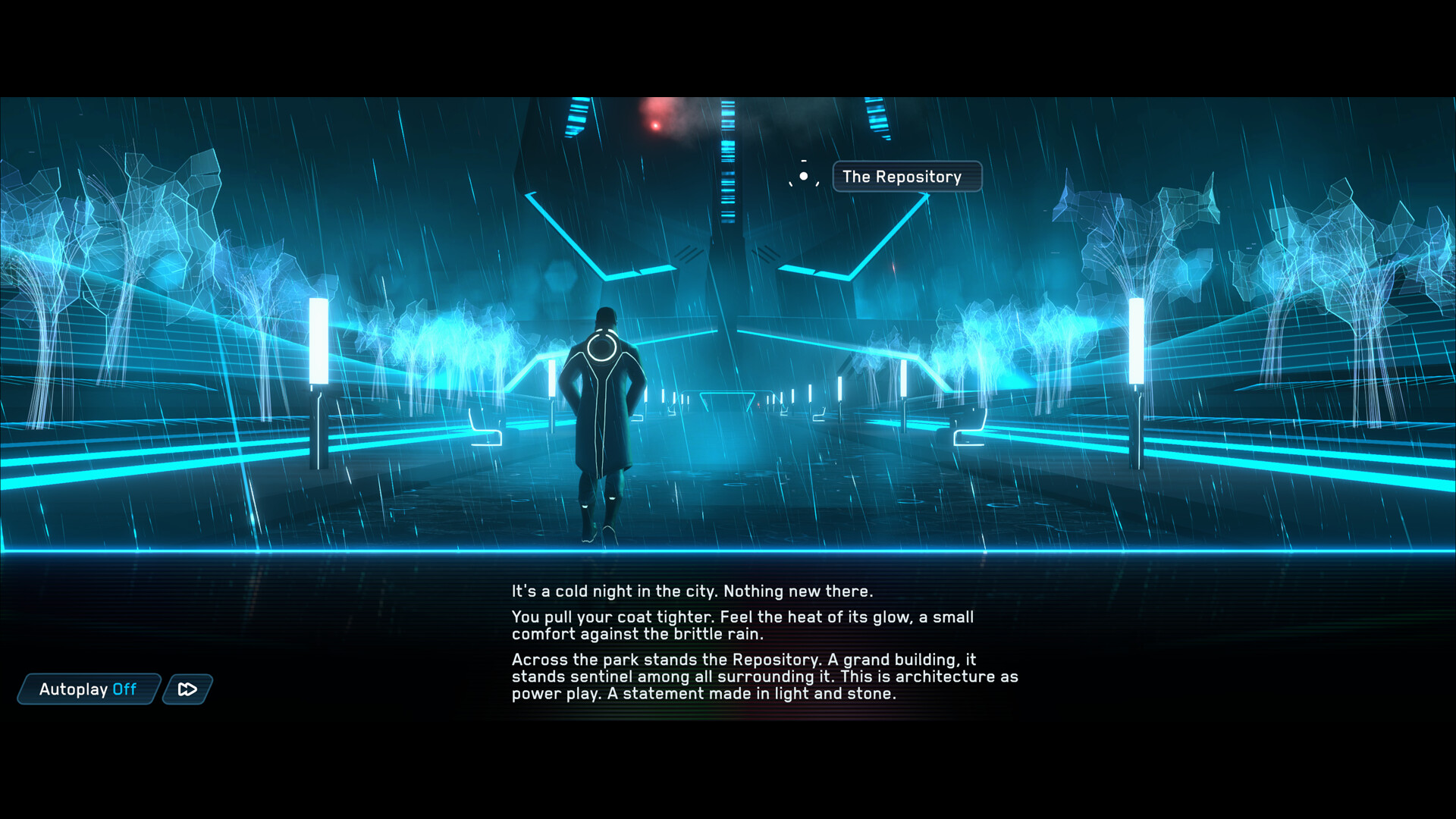 A screenshot from Tron: Identity.