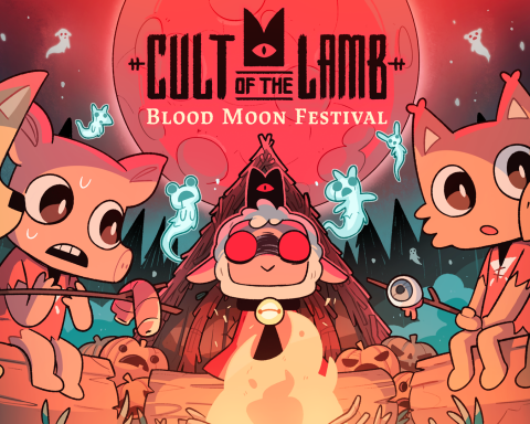 The key art for Cult of the Lamb's Blood Moon Festival.