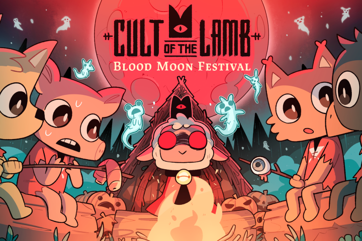 The key art for Cult of the Lamb's Blood Moon Festival.