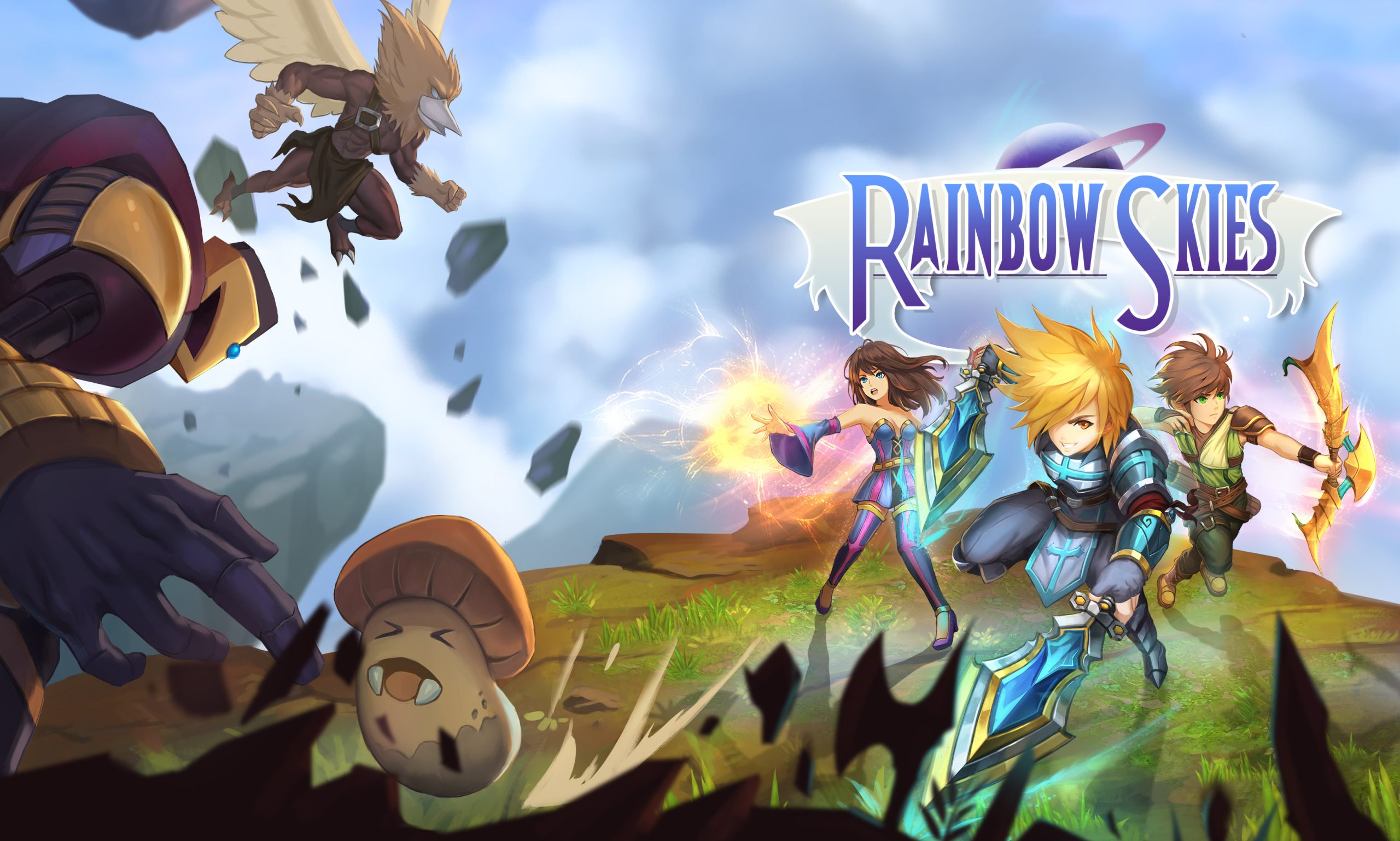 The key art for Rainbow Skies.