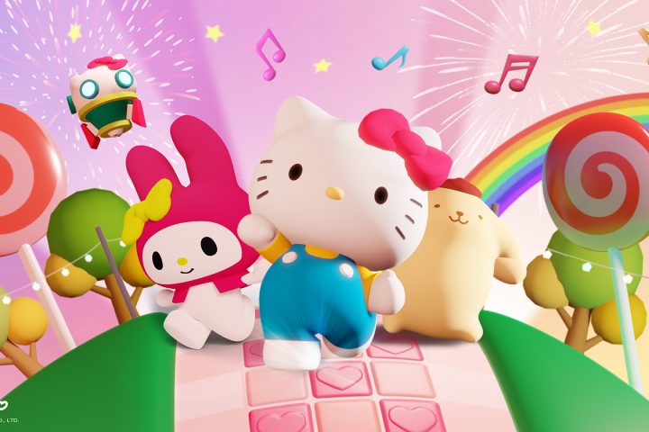 The key art for Hello Kitty and Friends Happiness Parade.