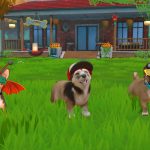 A screenshot from Little Friends: Puppy Island showing off three stylish pups.