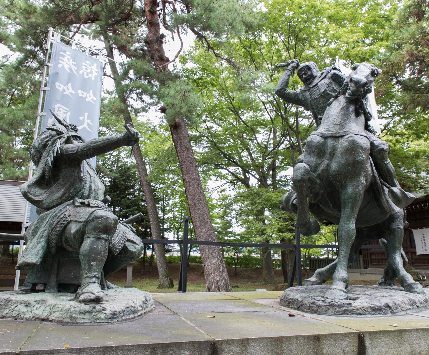 Statue at Kawanakajima park today