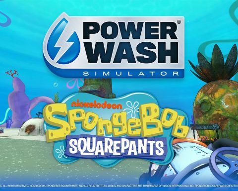 A screenshot from the teaser trailer for PowerWash Simulator's SpongeBob SquarePants Special Pack DLC.