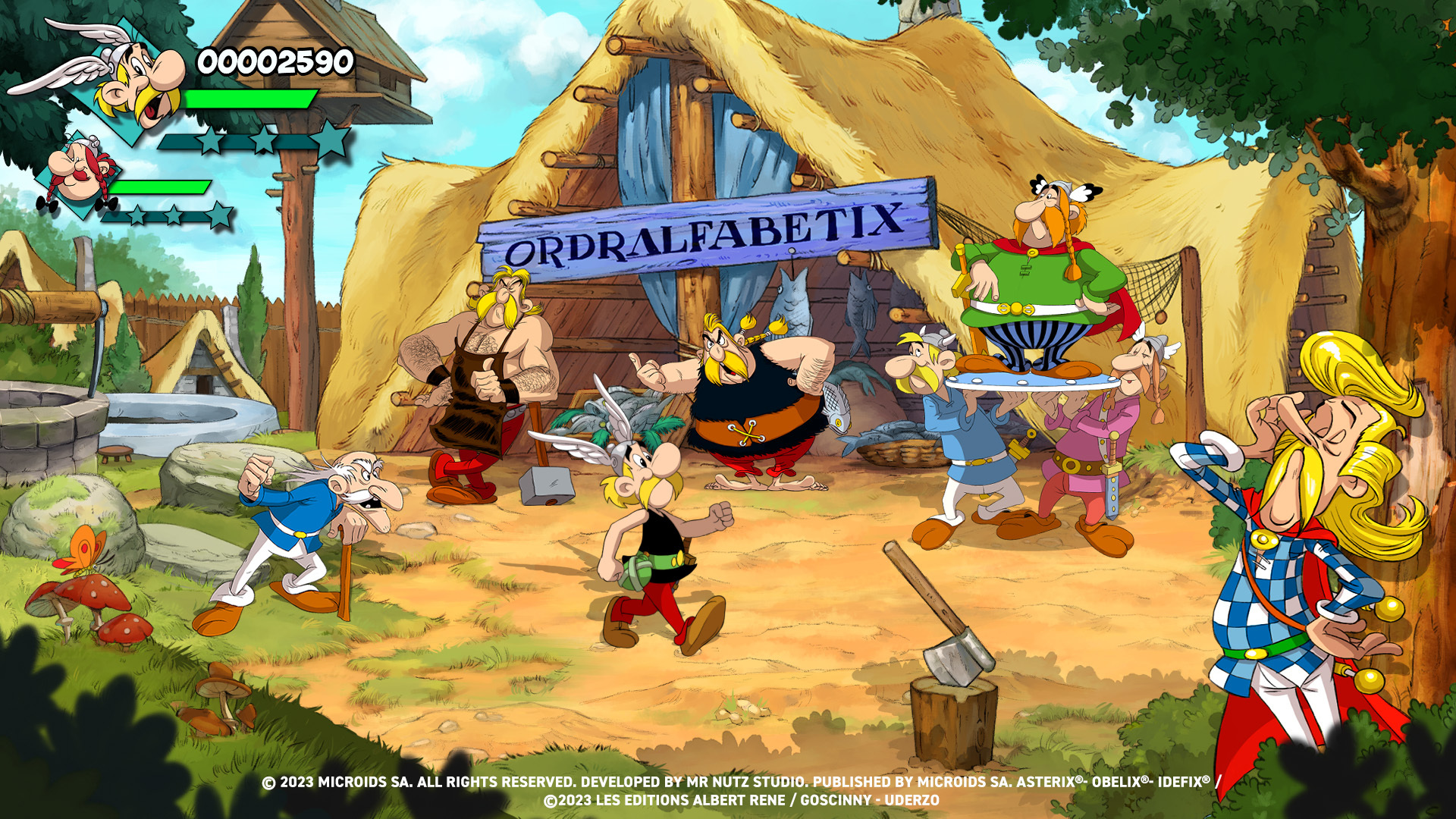 A screenshot of the campground in Asterix & Obelix: Slap Them All 2!