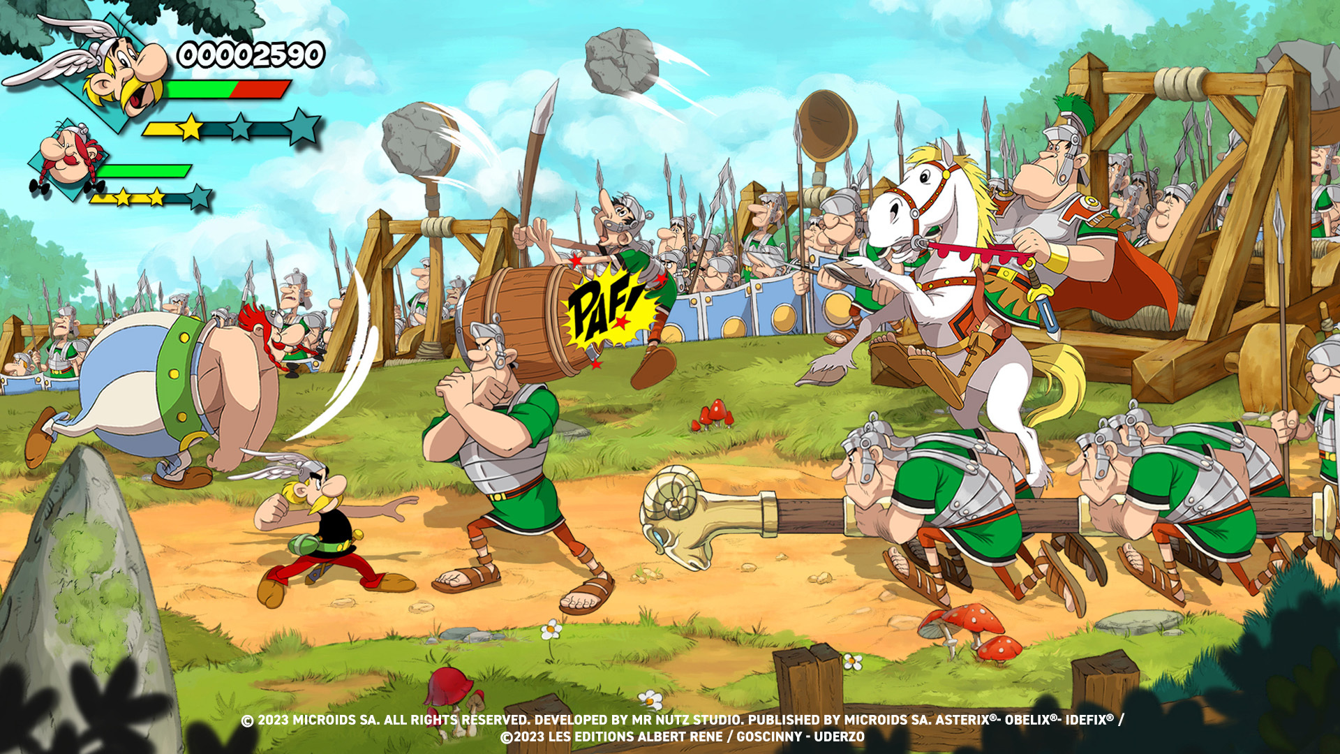 A screenshot of a battle in Asterix & Obelix: Slap Them All 2!