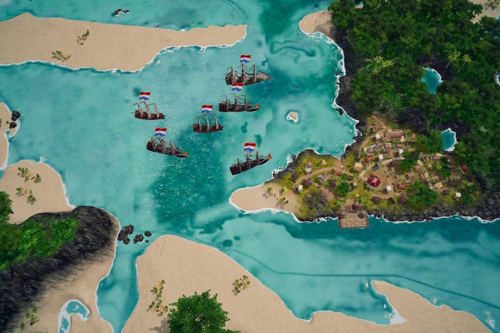 A screenshot from Corsairs: Battle of the Caribbean.