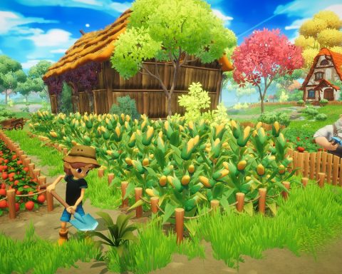 DigitallyDownloaded.net reviews Everdream Valley. In this screenshot a man is digging up plants.