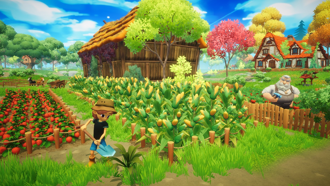 DigitallyDownloaded.net reviews Everdream Valley. In this screenshot a man is digging up plants.
