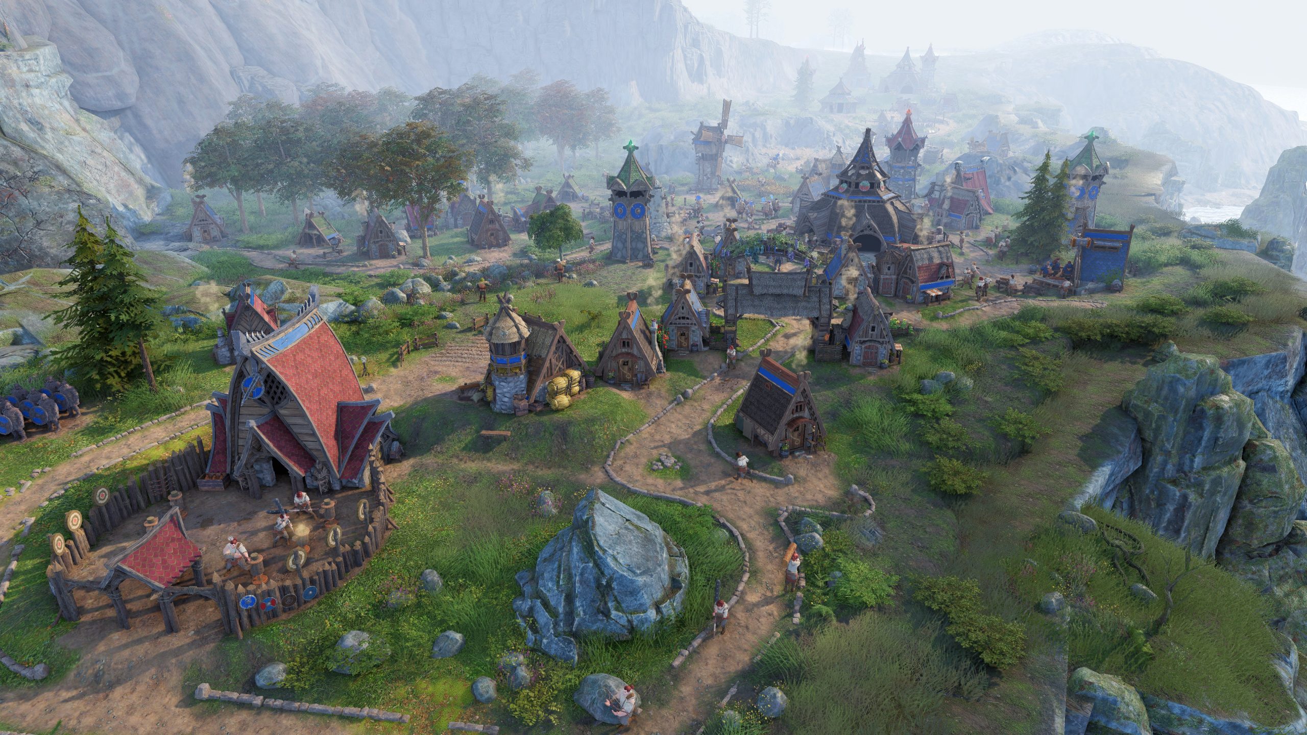 Screenshot from The Settlers New Allies. This screenshot shows a town.
