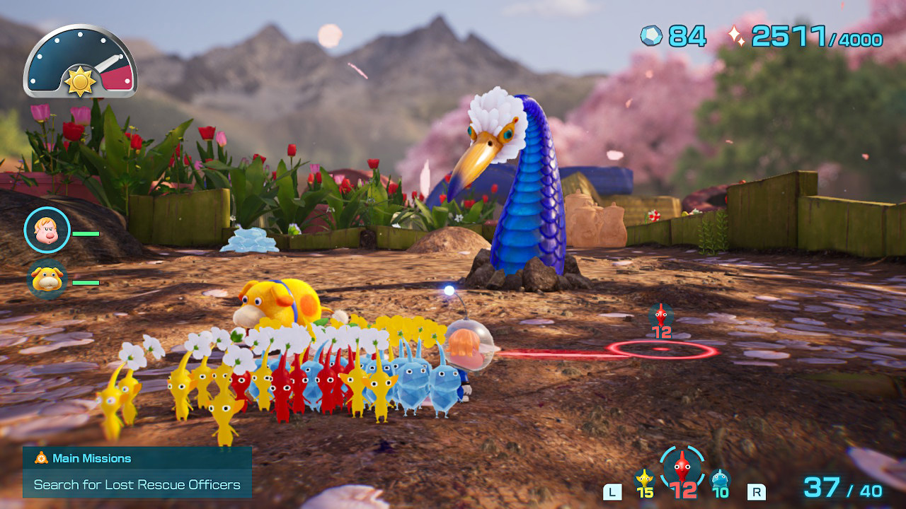 A screenshot of Pikmin 4, showing a boss battle