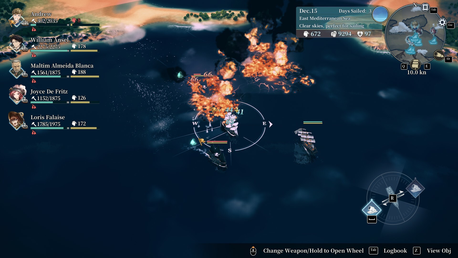 Sailing Era screenshot, showing the game's naval battles