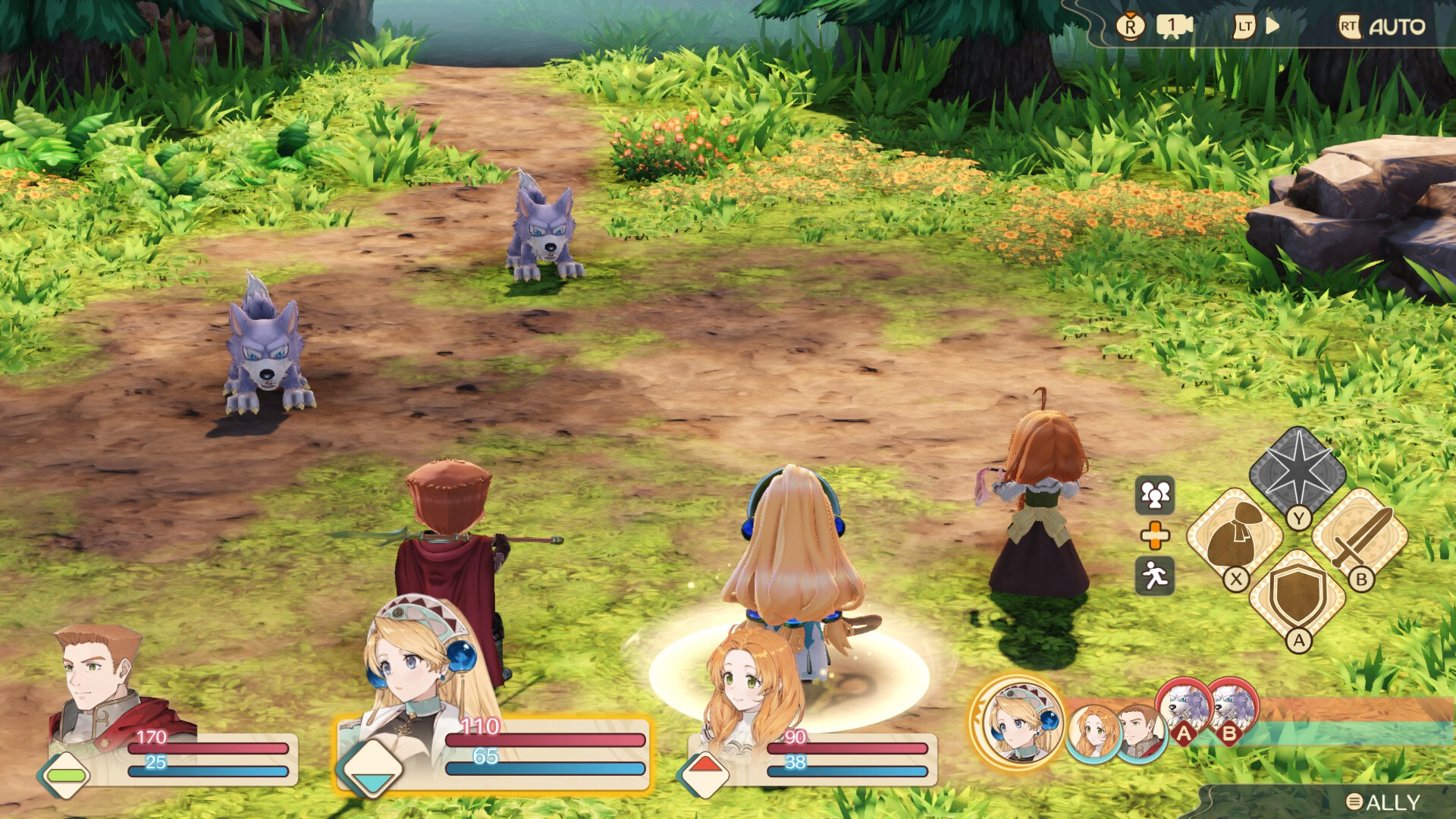 Screenshot from Atelier Marie Remake, showcasing the game's combat system.