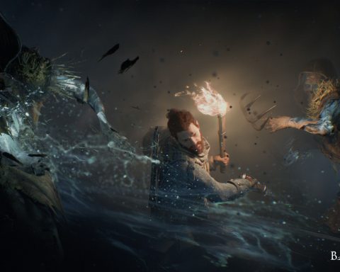 A screenshot of Red in Banishers: Ghosts of New Eden. He is fighting off two tormenting souls