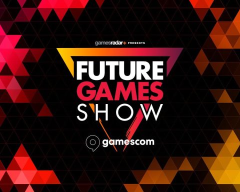 A graphic promoting Future Games Show at Gamescom.