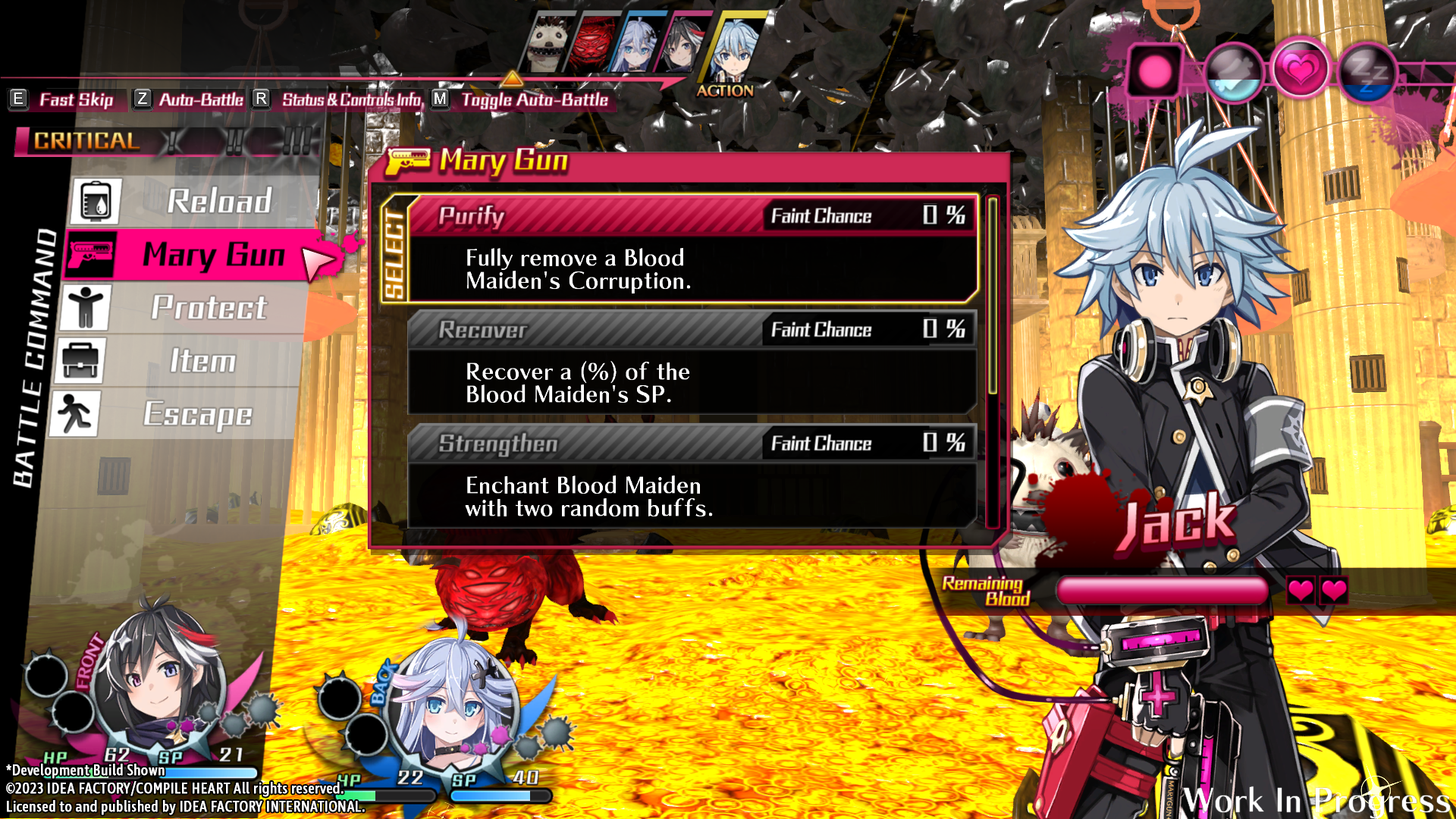 A screenshot from Mary Skelter Finale (PC).