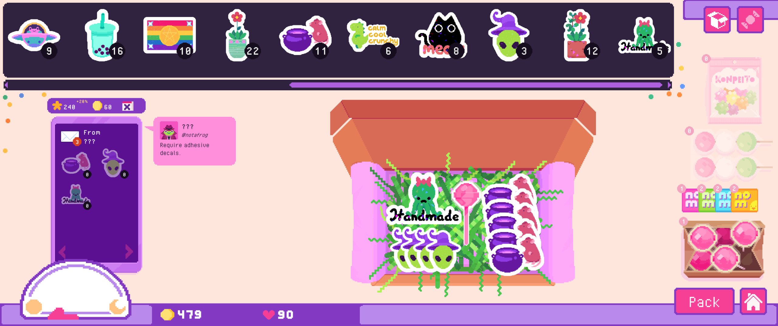 A screenshot of the shipping process in Sticky Business.