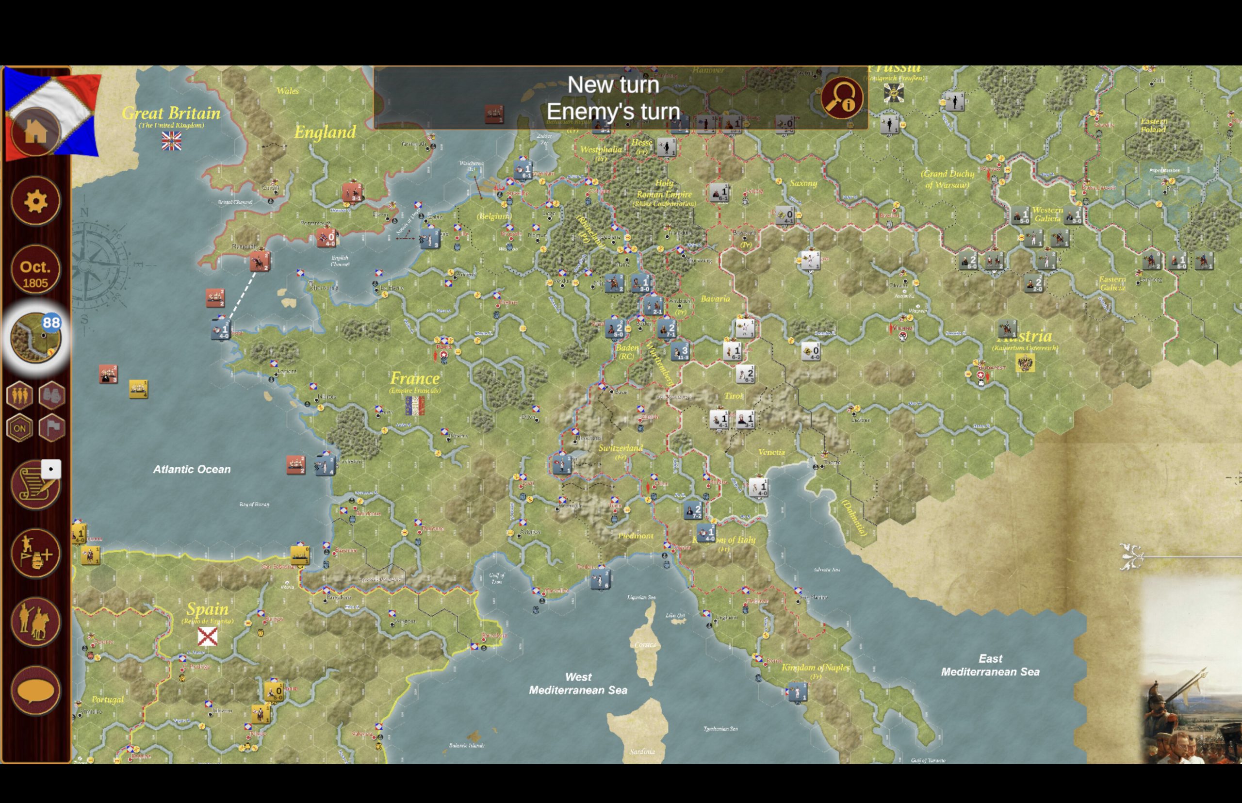 A screenshot from the Digital Edition of War and Peace
