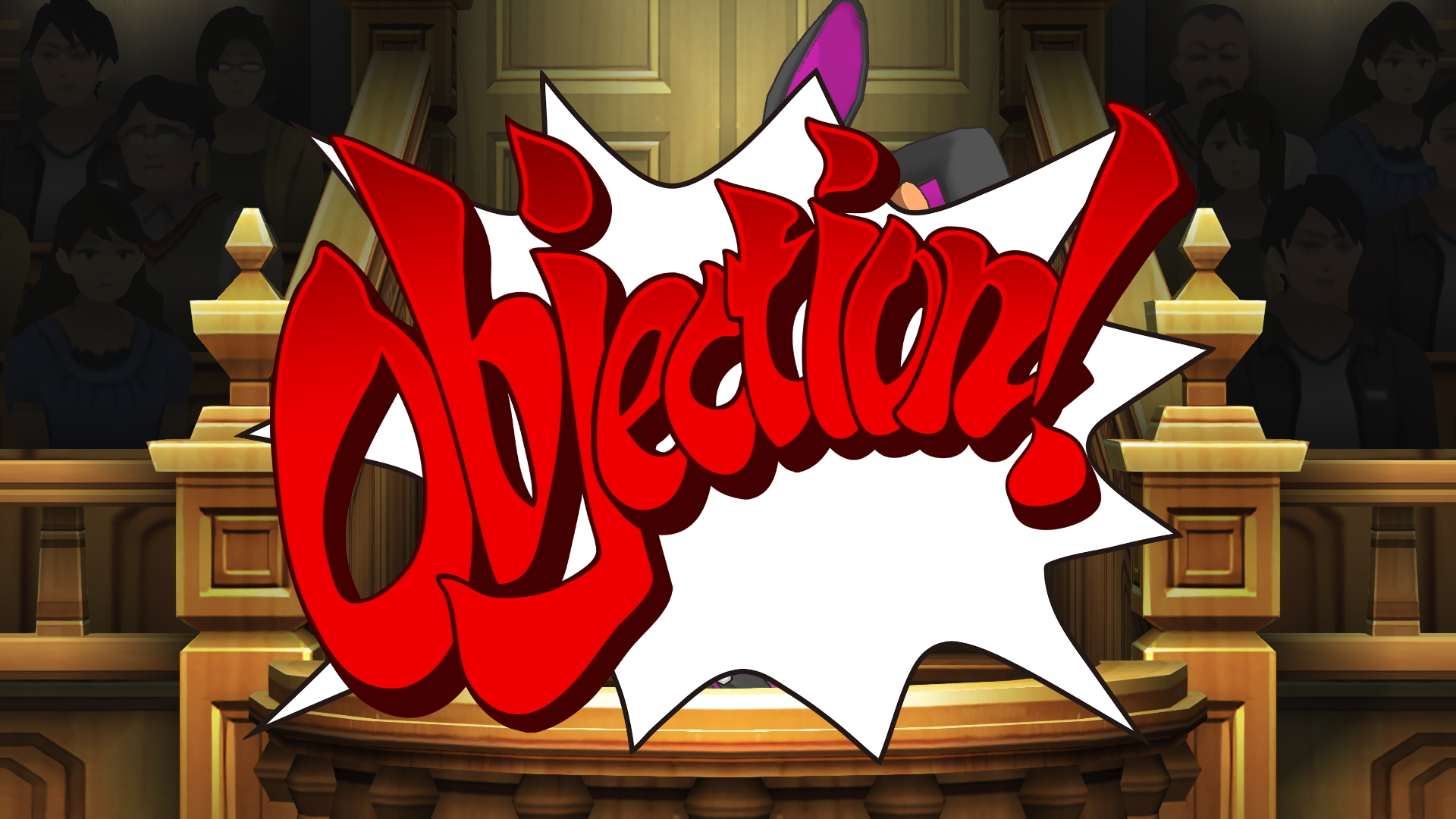 A screenshot from Apollo Justice: Ace Attorney Trilogy. It says "Objection!" in a comic style.