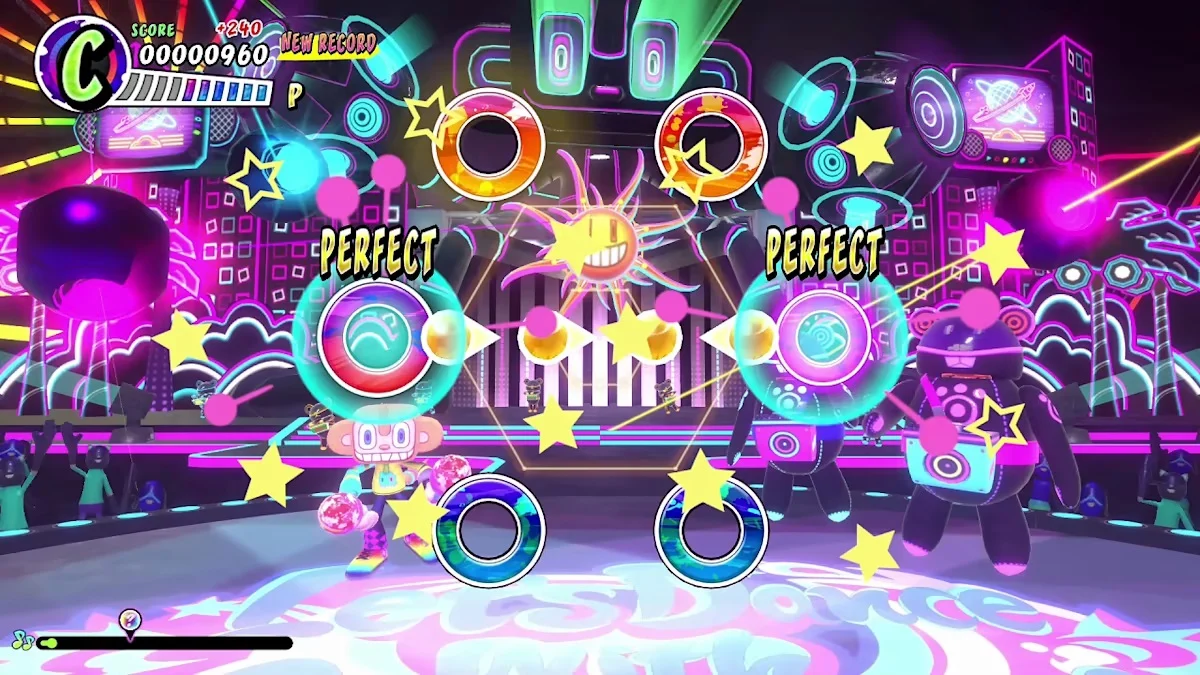 A screenshot from the video game Samba de Amigo