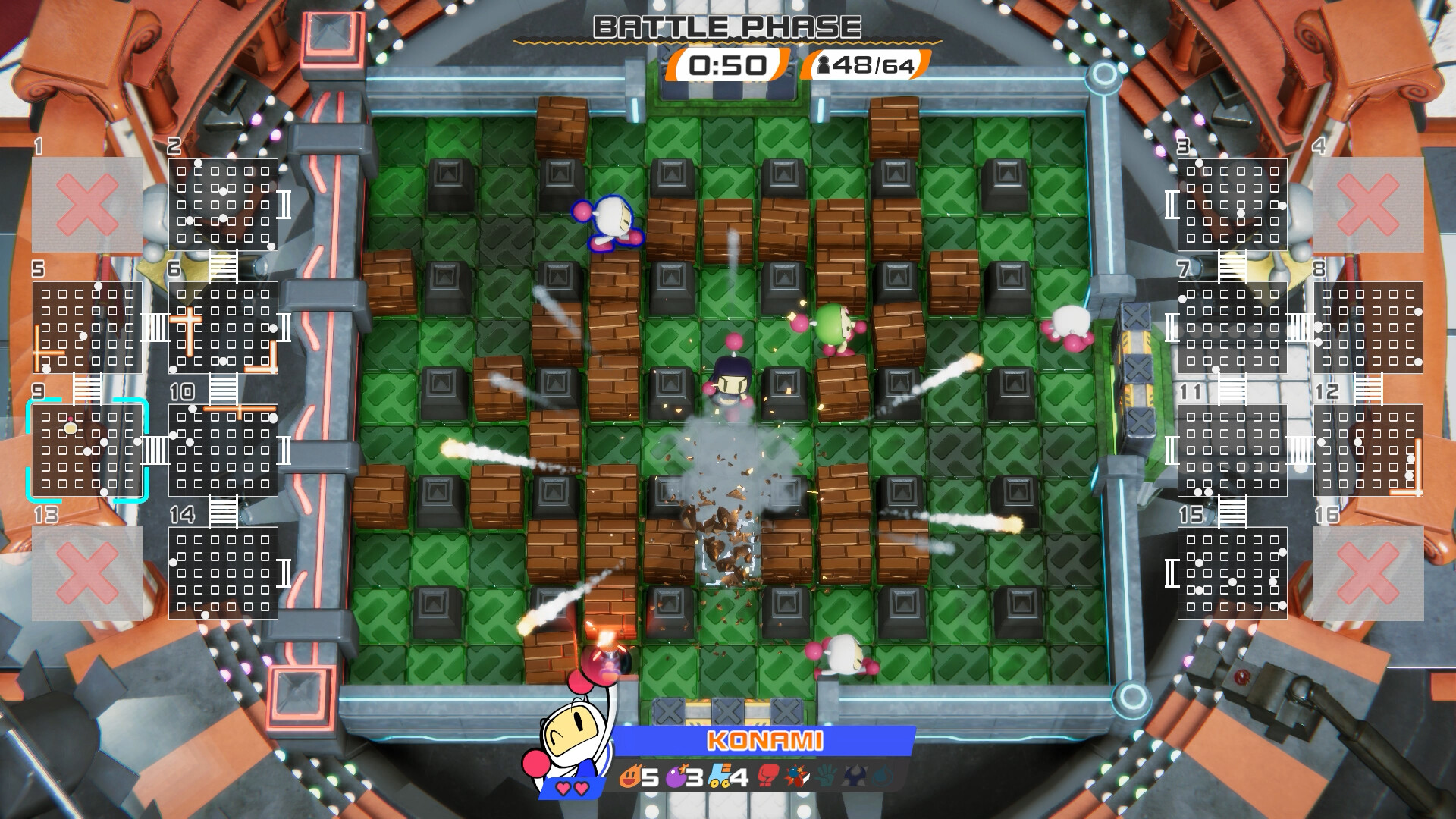 A screenshot from Super Bomberman R2