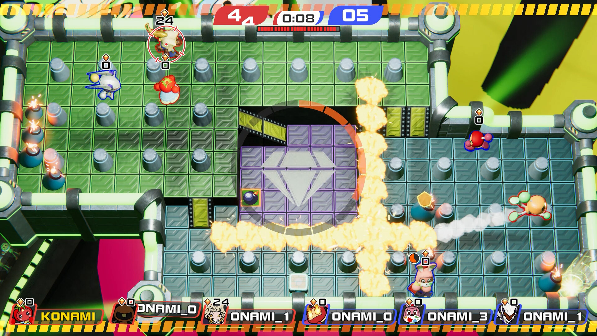 A screenshot from Super Bomberman R2