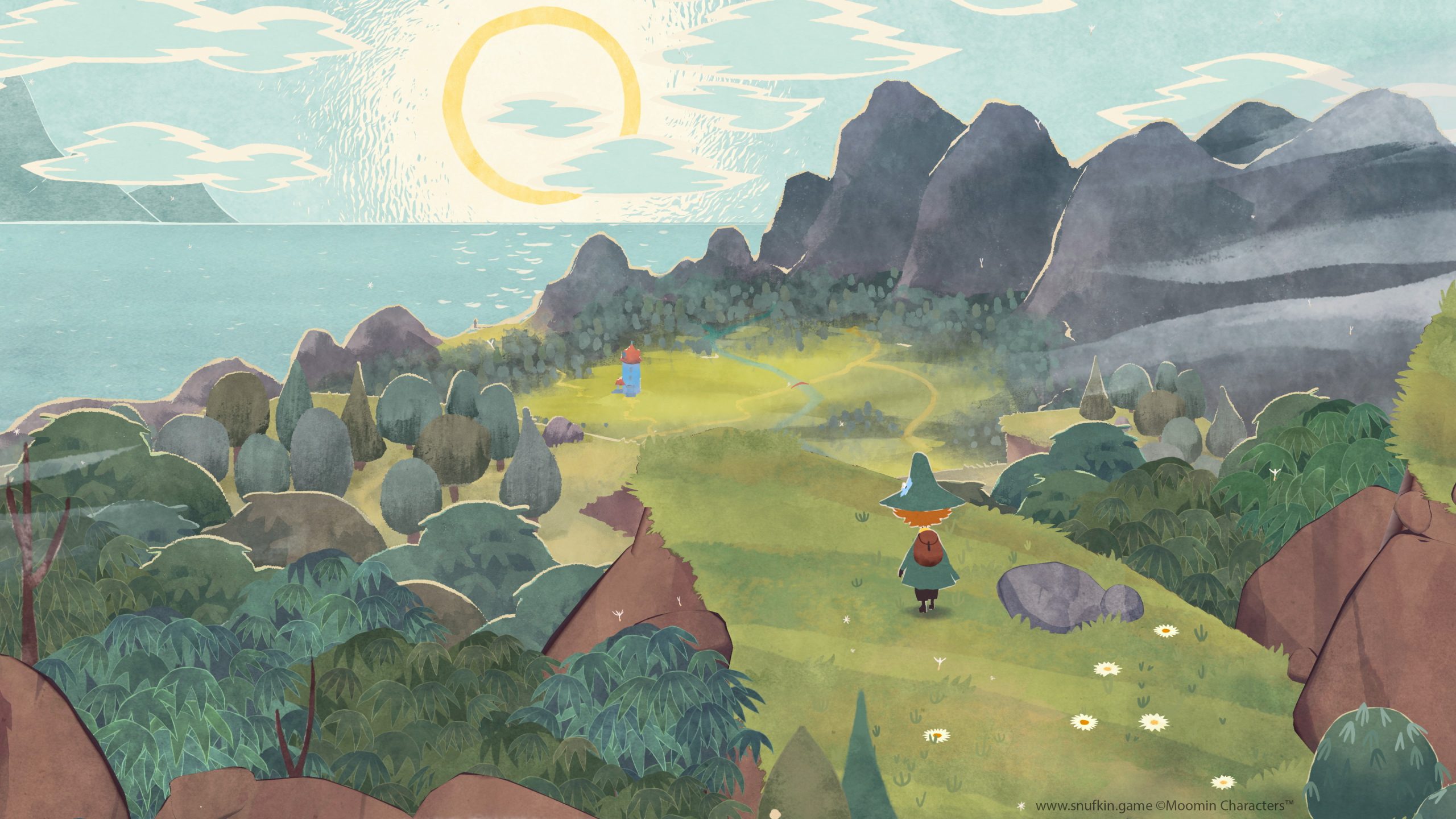 A screenshot from the Snufkin/Moomin video game