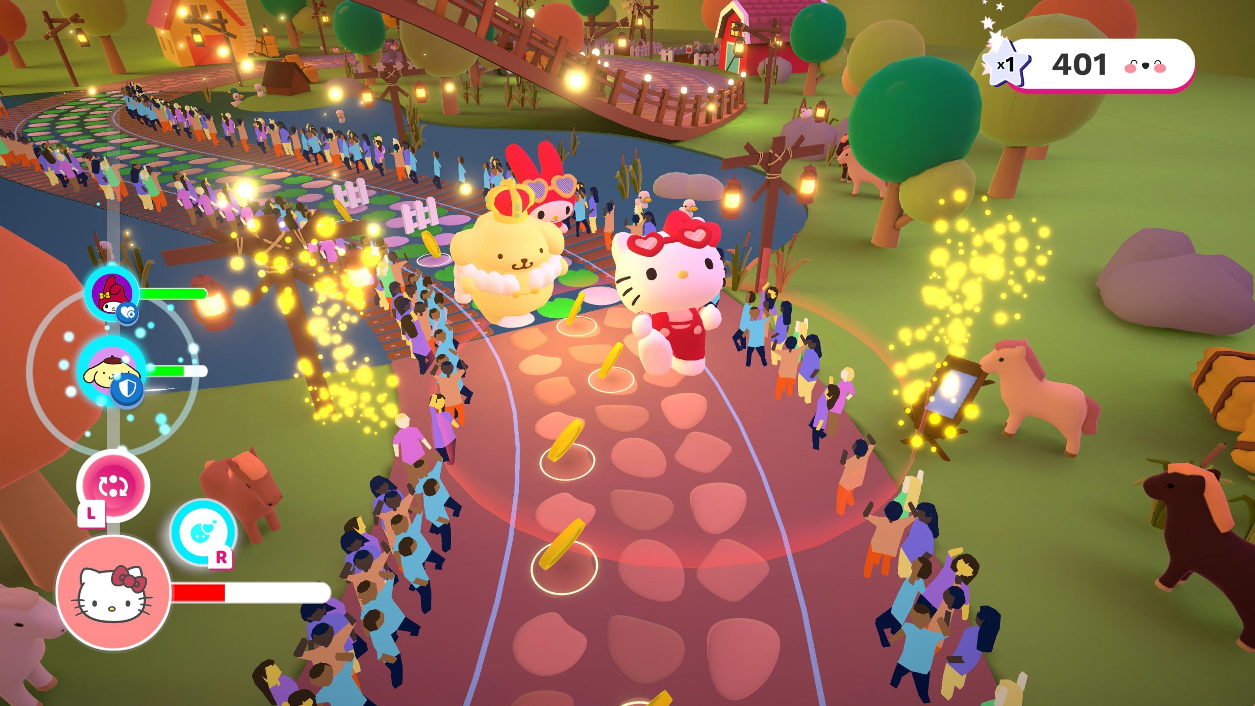 A screenshot from Hello Kitty Happiness Parade