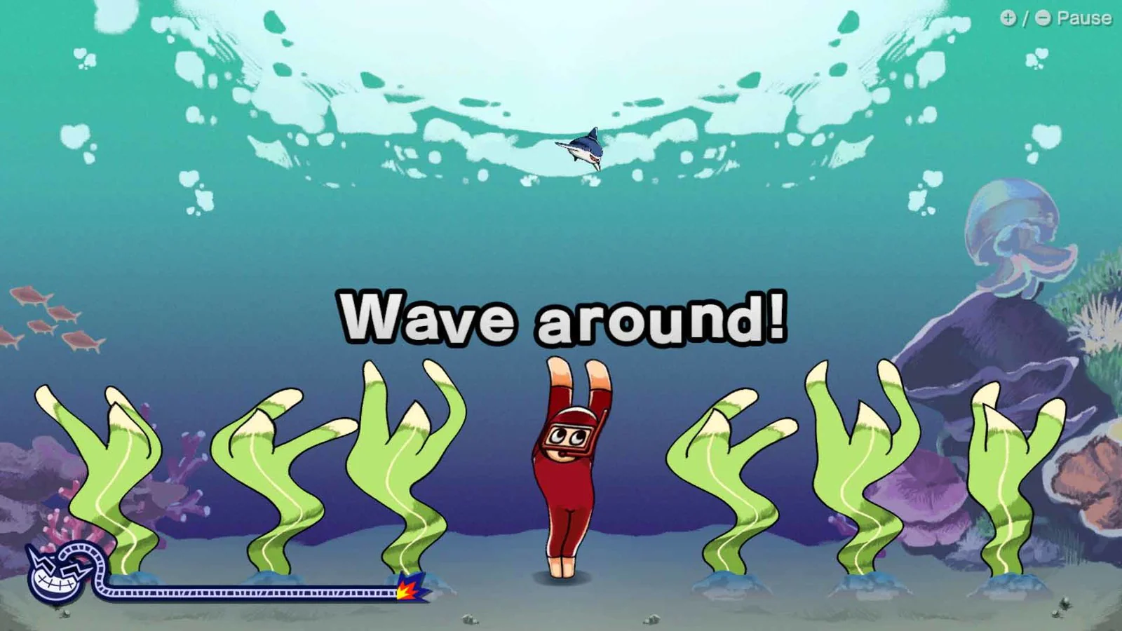 A screenshot from WarioWare: Move It!