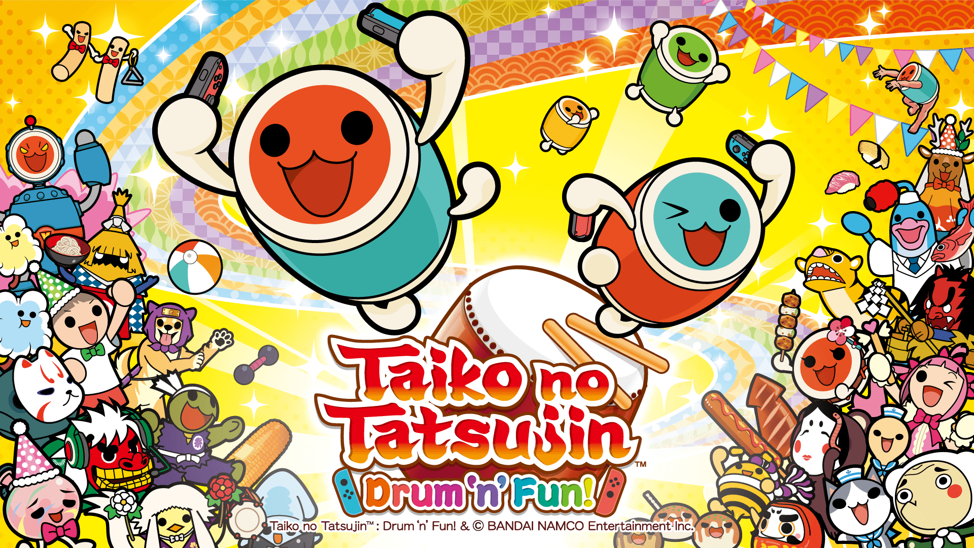 The key art for Taiko no Tatsujin: Drum 'n' Fun.