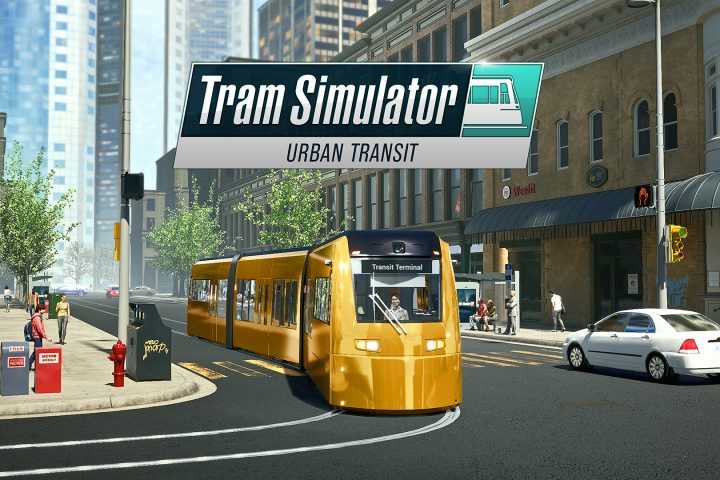 The key art for Tram Simulator Urban Transit.