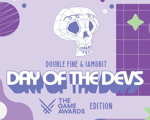 A graphic for Double Fine and iam8bit's Day of the Devs: The Game Awards Edition.