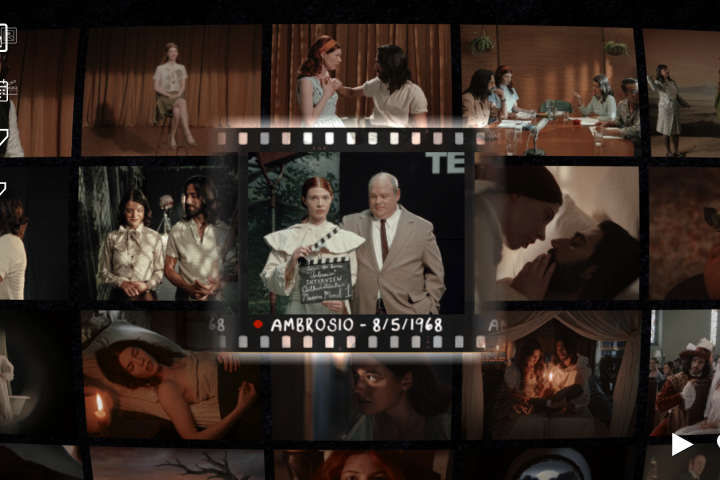 A screenshot from Immortality. It shows off the film grid, with a scene from Ambrosio highlighted.