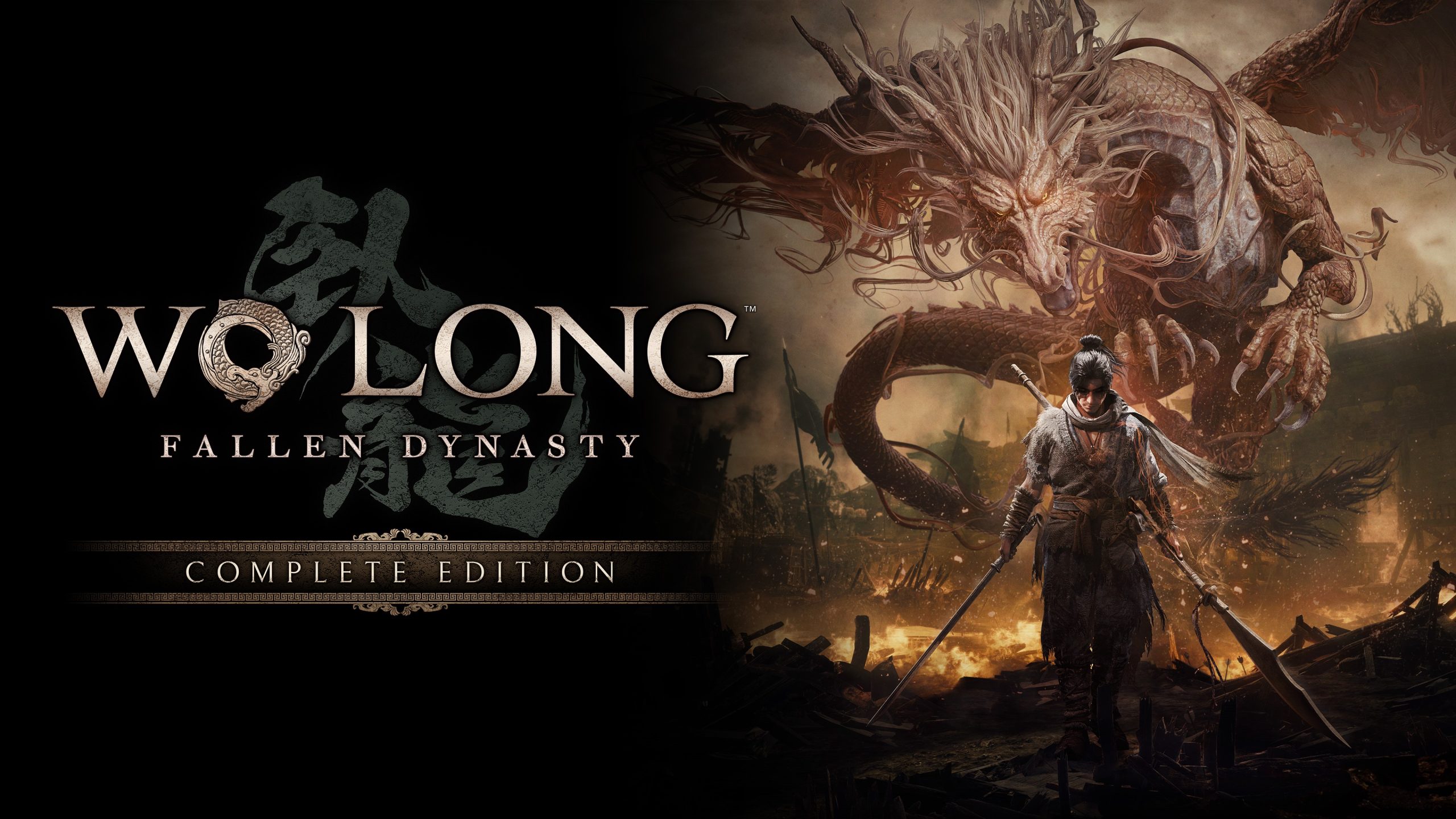The (wide) key art for Wo Long: Fallen Dynasty Complete Edition.