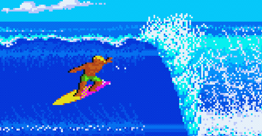 A key art from California Games on Atari Lynx