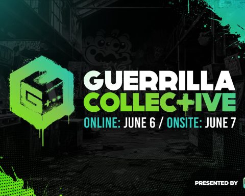 A graphic with the logo and name of Guerrilla Collective, stating that is is online on June 6, 2024 and on-site the following day.