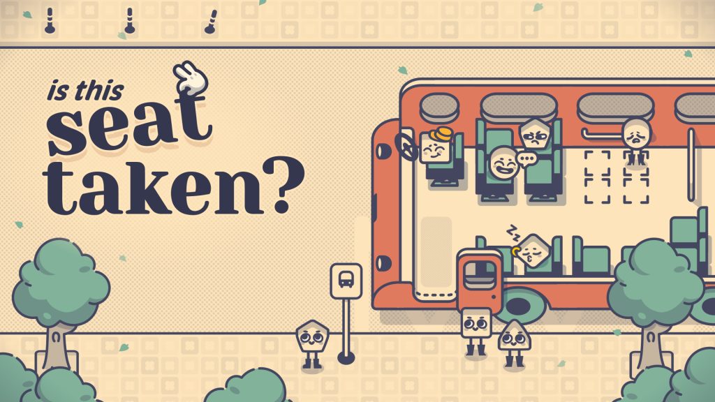 The key art for Is This Seat Taken? Version 1, with logo.