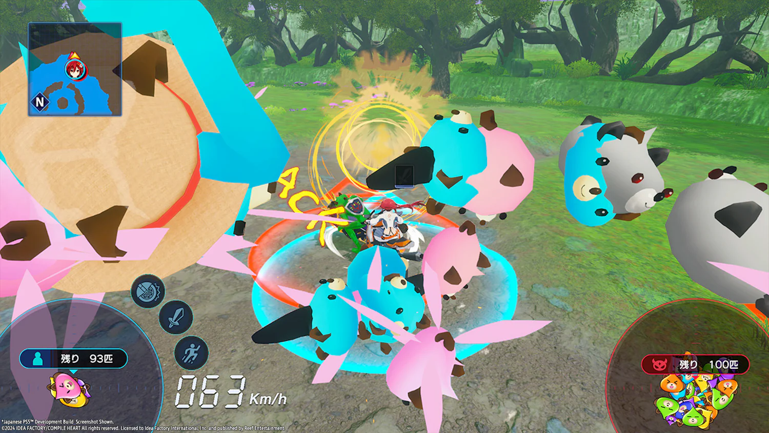 A screenshot from Neptunia Riders