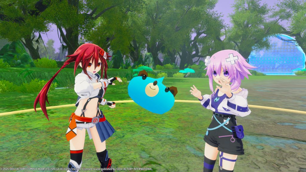 A screenshot from Neptunia Riders VS Dogoos' Steam version, featuring the photo mode.