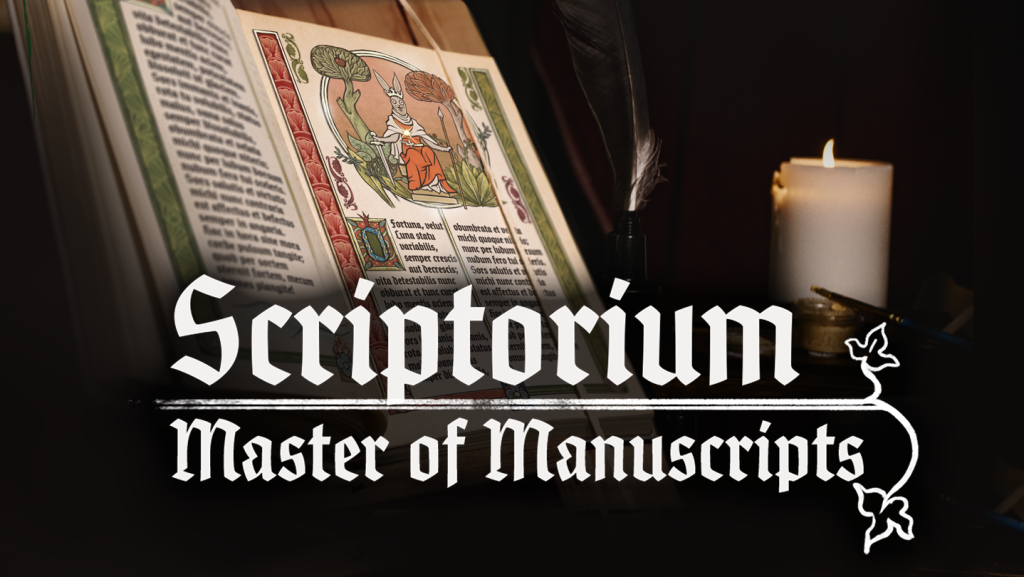 The key art for Scriptorium: Master of Manuscripts.