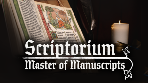 The key art for Scriptorium: Master of Manuscripts.