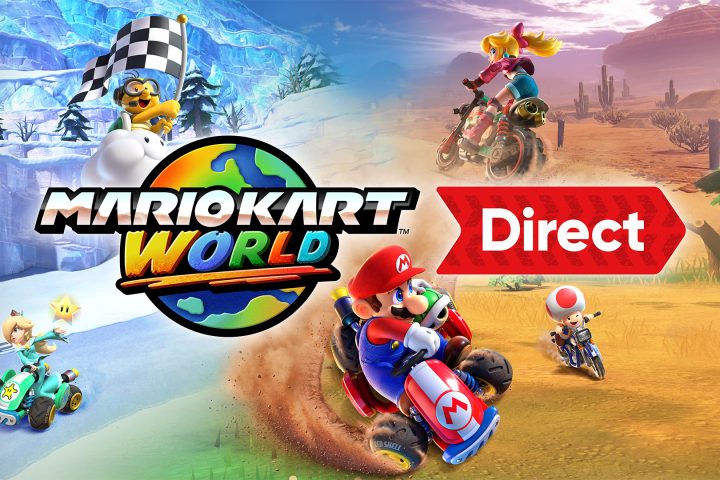 Artwork for Mario World Kart Nintendo Direct on April 18, 2025.