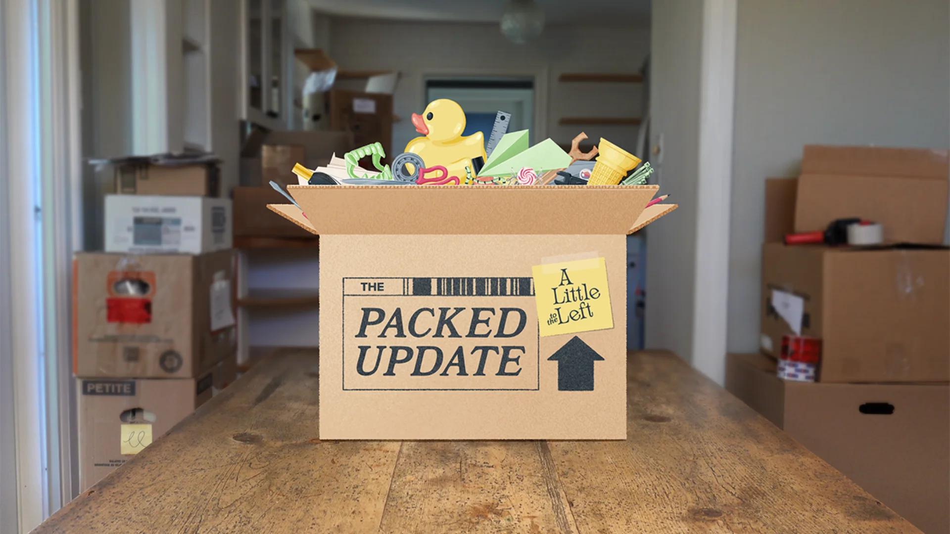 The key art for A Little to the Left's Packing Update.