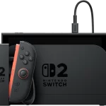 A photo of the Nintendo Switch 2 and associated peripherals