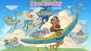 The key art for Wholesome Games' Wholesome Direct (June 7, 2025).