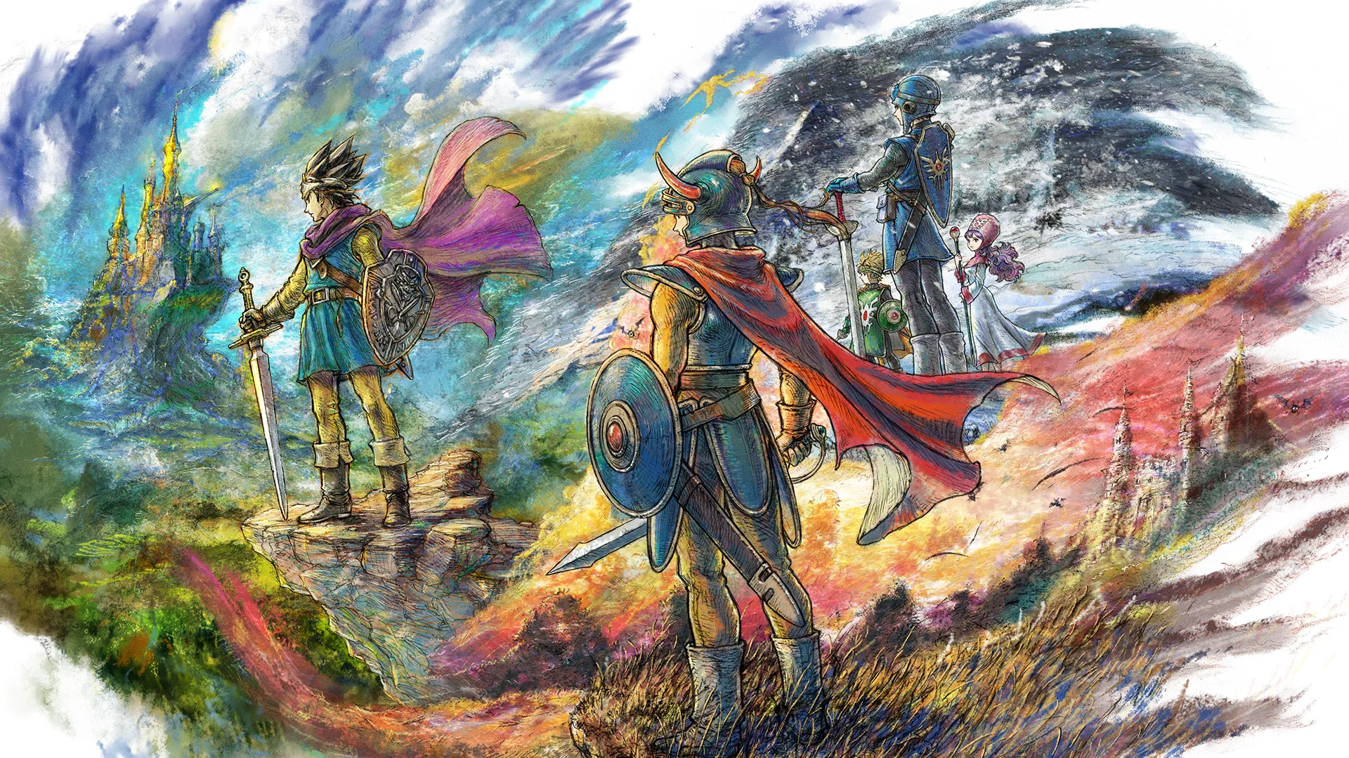 The key art for Dragon Quest I & II HD-2D Remake, cropped to a 16:9 ratio.